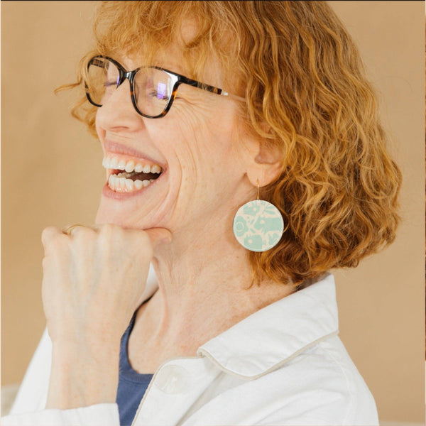 Animal Doodle Dangle Earrings Mint