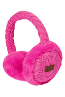 C.C Cable Knit Fur Earmuff Warmer: Light Gray