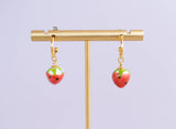 Strawberry Hoop Earrings: Red