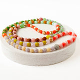 Long Pastel Bead Necklace for Spring Summer Mother's Day