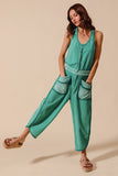 mineral washed terry jumpsuit
