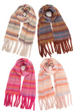 C.C Horizontal Multi Color Stripe Woven Scarf