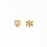 Layla Brass Abstract Nordic Post Earrings 18k Gold Wholesale