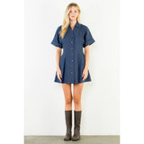 Button Down Short Dress