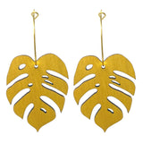 Monstera Hoop Earrings