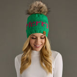 Bright Green Merry Pom Hat