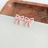 Bow Studs - Pink // Earrings, Gifts, Jewelry