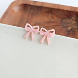 Bow Studs - Pink // Earrings, Gifts, Jewelry