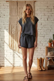 Polka Dot Short Sleeve Top and Shorts Set