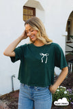 BOW PUFF Cropped Mineral Graphic Top