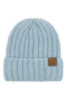 C.C Solid Color Fuzzy Beanie: White