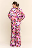 DP67057-FLORAL PRINT WIDE-LEG PANTS WITH DRAWSTRING WAIST