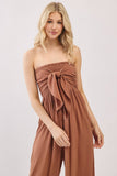 Front Tie Tank Top Wide Leg Jumpsuit - VNJU60417