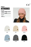 C.C Solid Color Fuzzy Beanie: Black