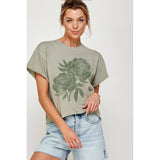 PEONY FLOWER GRAPHIC CROP TOP