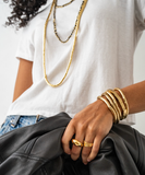 Lucille Round Bead Stretch Bracelet Brass Wholesale