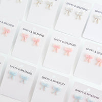 Bow Studs - Pink // Earrings, Gifts, Jewelry
