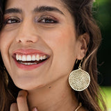 Gretchen Large Circle with Holes Earrings Brass Wholesale