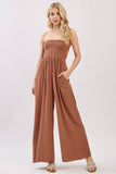 Front Tie Tank Top Wide Leg Jumpsuit - VNJU60417