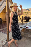 Retro Dot Tank & Midi Skirt Set