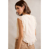 LACE TRIM RUFFLED BLOUSE TOP