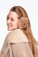 C.C Cable Knit Fur Earmuff Warmer: Light Gray