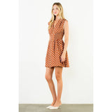 Polka Dot Zipper Midi Dress