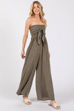 Front Tie Tank Top Wide Leg Jumpsuit - VNJU60417