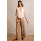LACE TRIM RUFFLED BLOUSE TOP