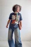 See the good flower | vintage navy crop