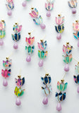 Handpainted Colorful Tulip Flower Acrylic Earrings