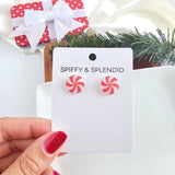 Peppermint Studs // Christmas, Holiday, Jewelry, Earrings