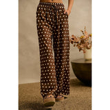 POLKA DOT WAIST ELASTIC WIDE PANTS