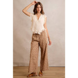 LACE TRIM RUFFLED BLOUSE TOP