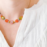 Handmade Dainty Flower Field Necklace For Spring