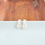 Snowman Studs - White Shimmer // Christmas, Holiday, Jewelry, Earrings