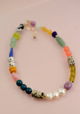 Multi Colored Colored Pearl Beaded Necklace