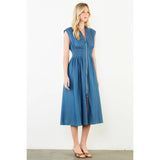 Sleeveless Denim Smocked Waist Dress
