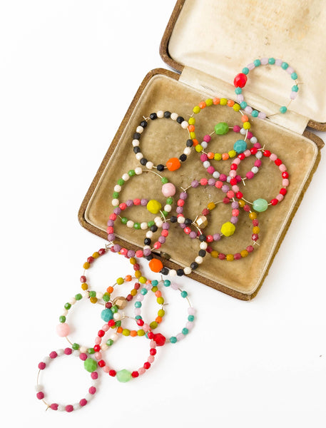 Colorful Gold Filled Hoops with Beads