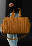 Mustard Cable Knit Duffel