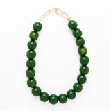 Iris Large Resin Bead Necklace Green Wholesale