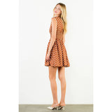 Polka Dot Zipper Midi Dress