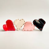 Mila | VDay Medium Embellished Heart Claw Clip