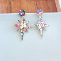 Star of Bethlehem Earrings - Gold Sparkle // Christmas, Holiday