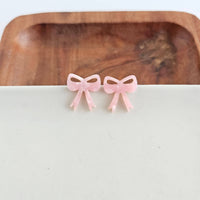 Bow Studs - Pink // Earrings, Gifts, Jewelry