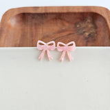 Bow Studs - Pink // Earrings, Gifts, Jewelry
