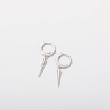 Spike Drop Huggie Hoops - 18K Gold Plated or Sterling Silver
