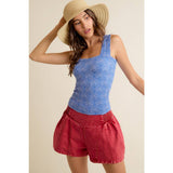 FLORAL JACQUARD SEAMLESS TANK TOP