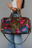 Dk. Green & Multicolored Floral Duffel