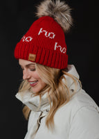 Red & White Ho Ho Ho Pom Hat